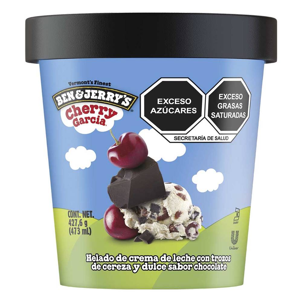 Ben & Jerry's · Helado cherry garcia de crema de leche con trozos de cereza y dulce (473 g)