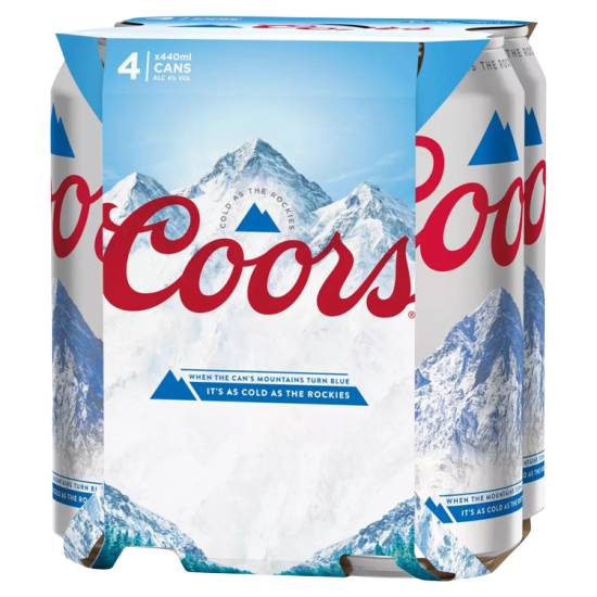 Coors Light Lager Beer Cans 4 X 440ml