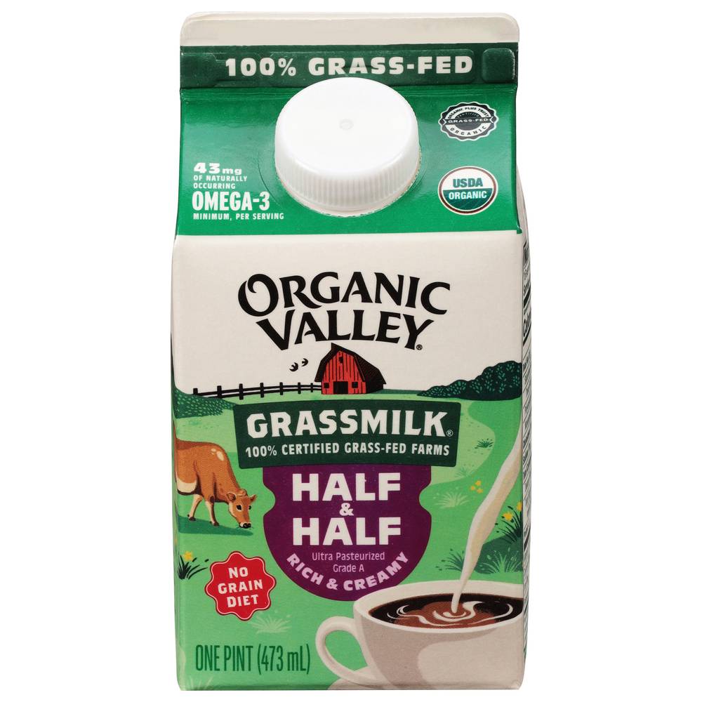 Organic Valley Organic Half & Half Grassmilk (1 pint)