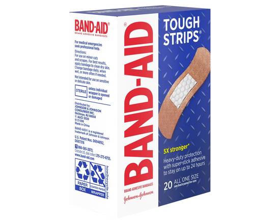 Band-Aid · Tough Strips 5X Stronger Adhesive Bandages (20 ct)