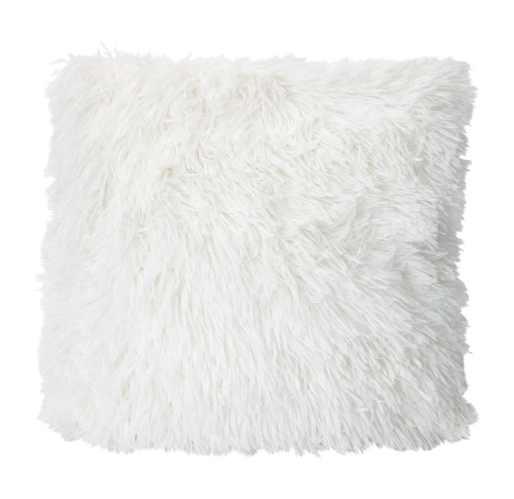 Faux Fur Pillow Ivory