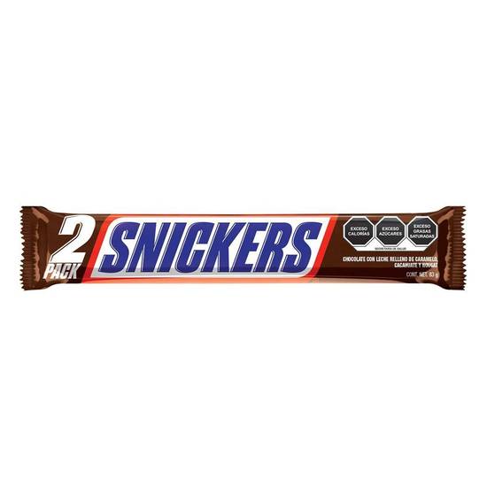 Snickers chocolate con caramelo y cacahuate (barra 83 g)