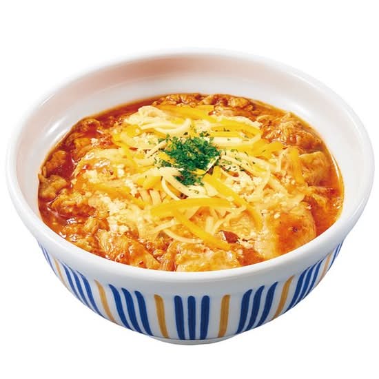 チーズ赤の親子丼 Spicy Red Simmered Chicken & Egg Rice Bowl w/ 4 Cheese