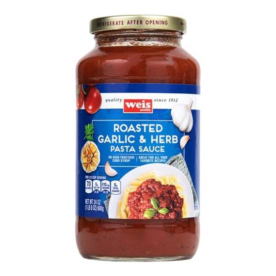 Weis Quality Pasta Sauce Roasted Garlic and Herb