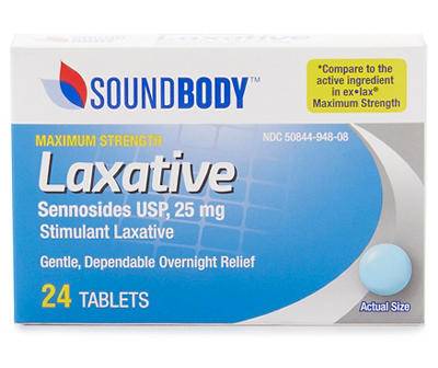 Maximum Strength 25mg Laxative Tablets, 24 Count