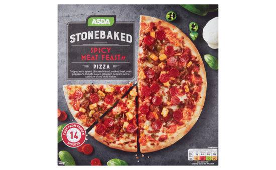Asda Stonebaked Spicy Meat Feast Pizza 350g
