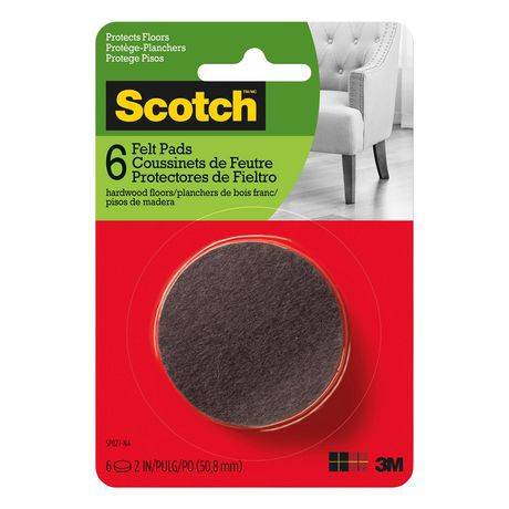 Lot de 4 patins feutre customisable prédécoupés, SCOTCH, 37 31 25 et 19 mm,  marron