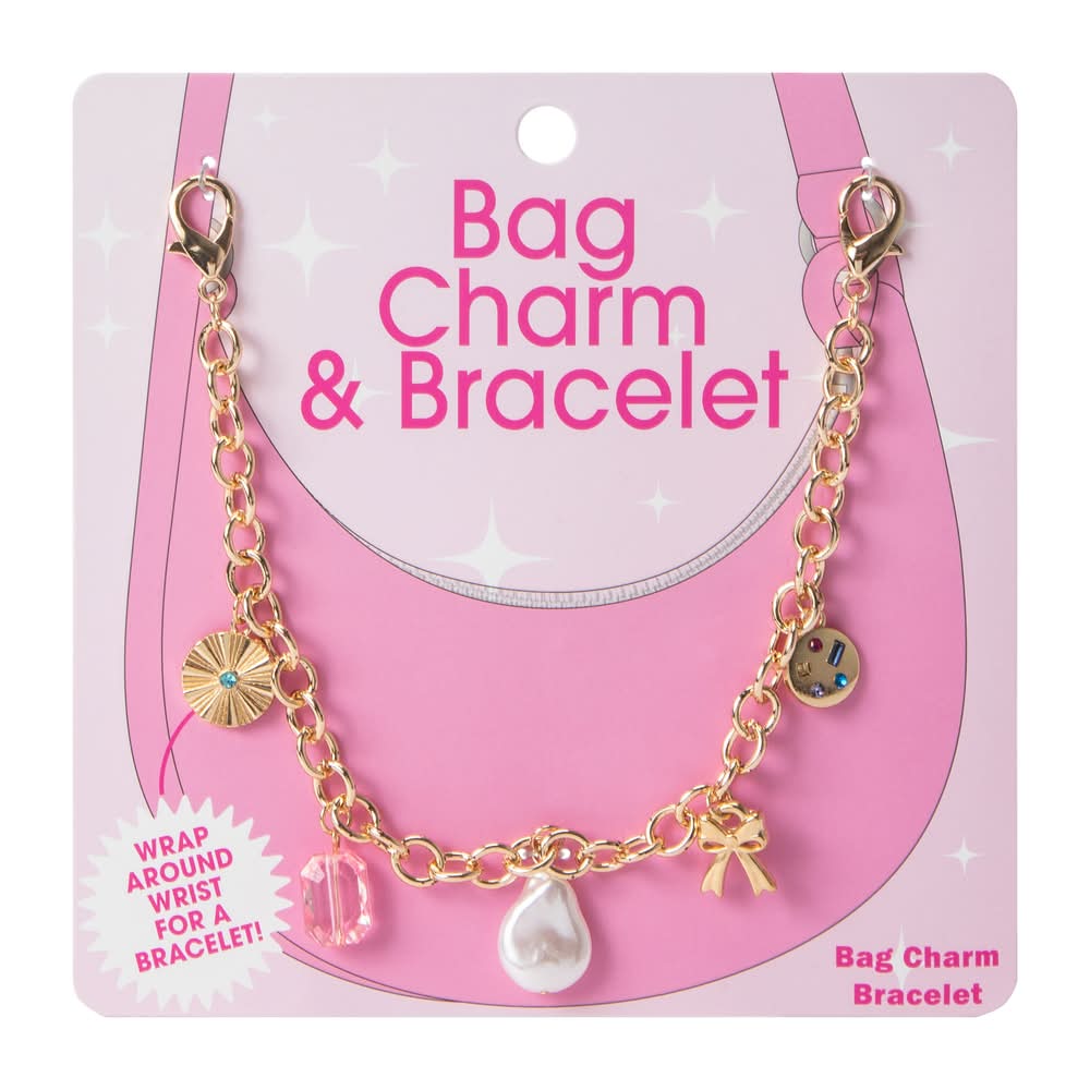 Bag Charm & Bracelet Set Pearl
