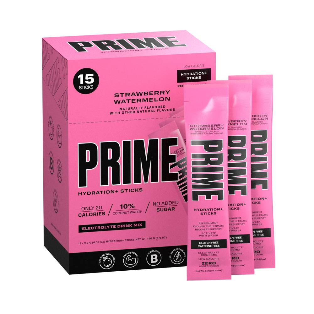 Prime Electrolyte Drink Mix- Hydration Sticks (4.9 oz) (strawberry watermelon)