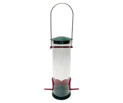 Real Living Plastic Tube Bird Feeder (red-green )