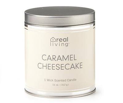 Real Living Tin Candle (light gray ) (caramel cheesecake)