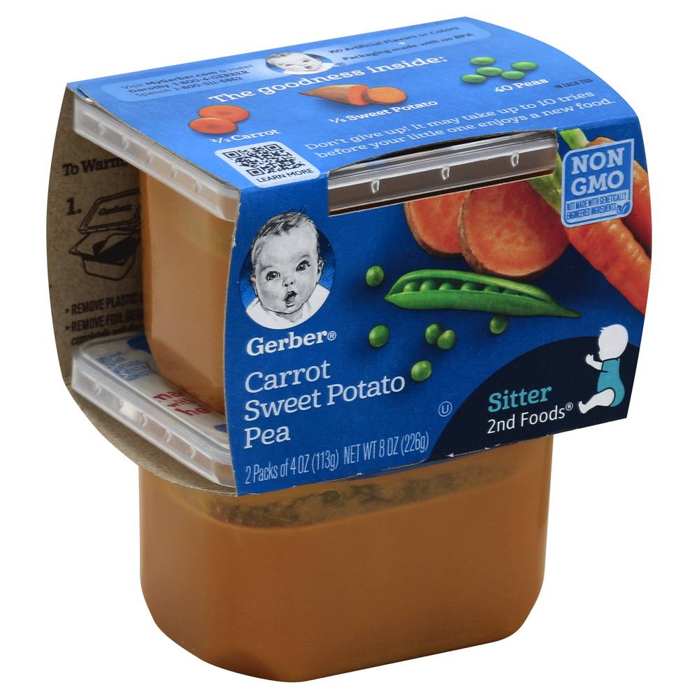 Gerber Carrot Sweet Potato and Pea Baby Foods (8 oz, 2 ct)