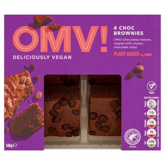 Asda Plant Based OMV! 4 Choc Brownies 146g