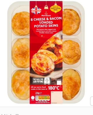 Morrisons Cheese & Bacon Loaded Potato Skins (8 pack)