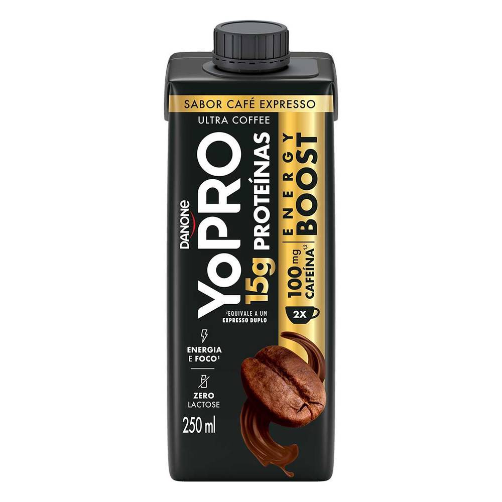 Yopro bebida láctea uht sabor café expresso energy boost (250 ml)