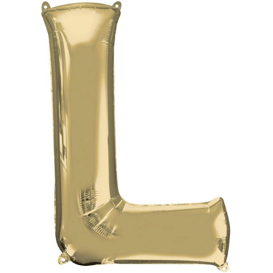 Party City Uninflated White Gold Letter Balloon (34in/gold)
