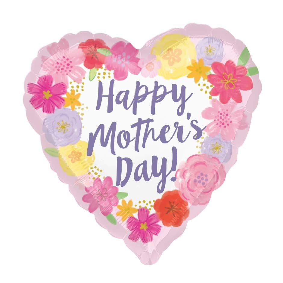 Mother   s Day Foil Balloon   Mother   s Day Floral Heart