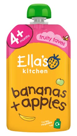 Ella's Kitchen Bananas & Apples, Organic Baby Pouch 4+ Months (120g)