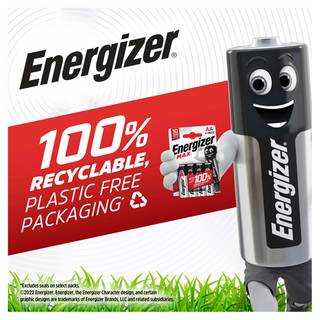 Energizer Max AAA Batteries, Alkaline, 4 Pack