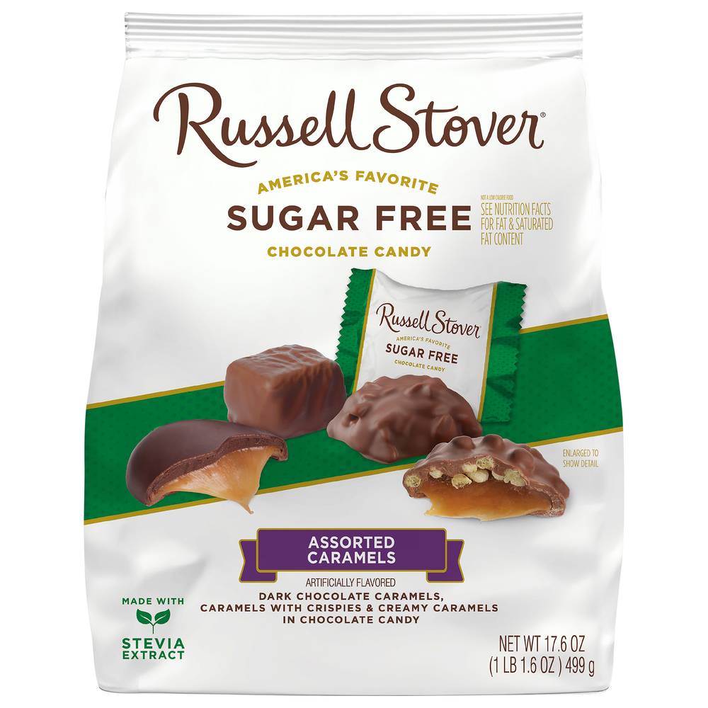 Russell Stover Sugar Free Assorted Caramels Chocolate Candy (1.1 lbs)