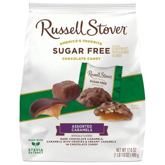 Russell Stover Sugar Free Assorted Caramels Chocolate Candy