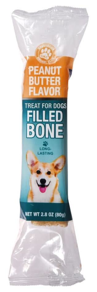 Greenbrier Kennel Club Filled Bones Treats For Dog, Peanut Butter (2.8 oz)