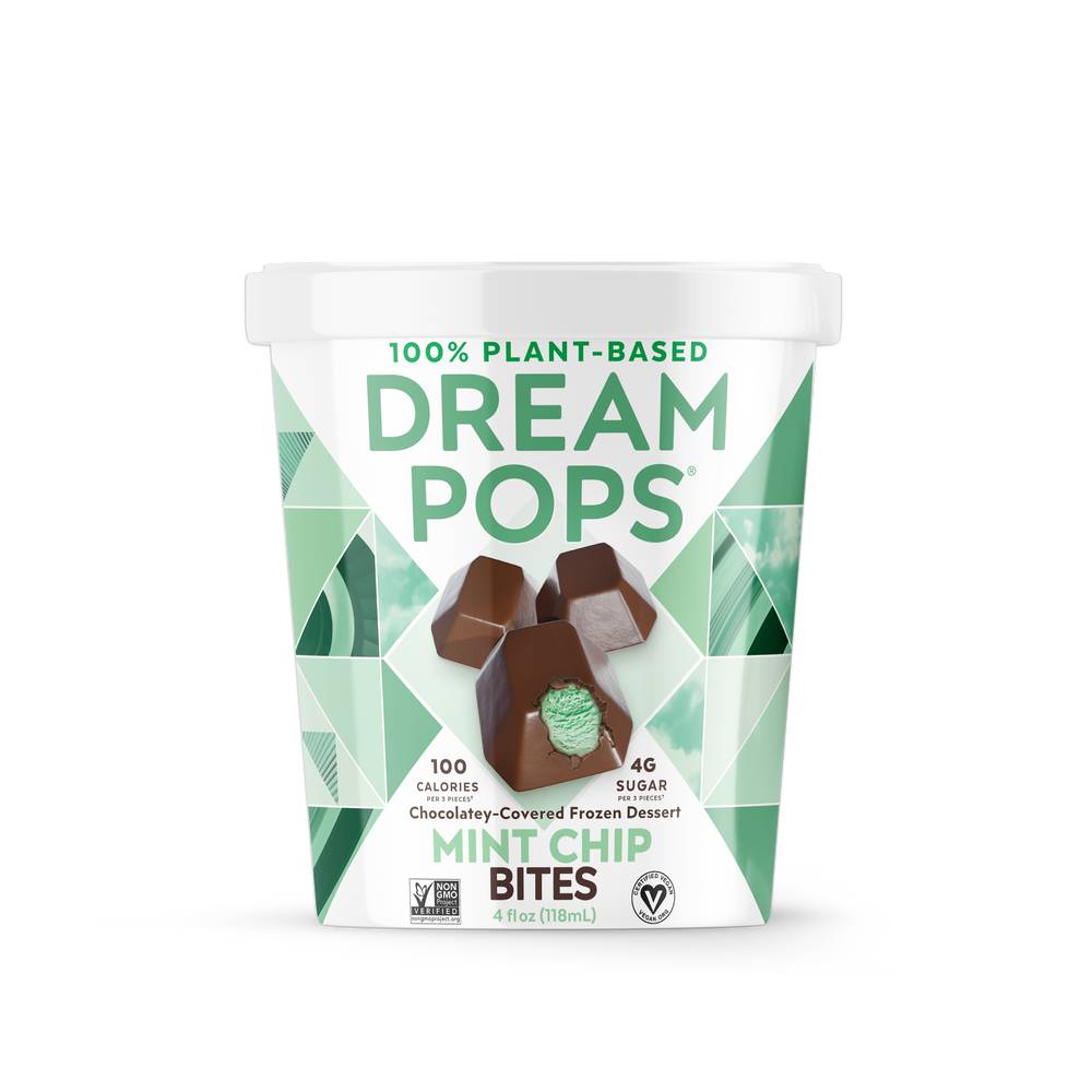 Dream Pops Mint Chip Bites Chocolate Covered Frozen Dessert (4.2 oz)