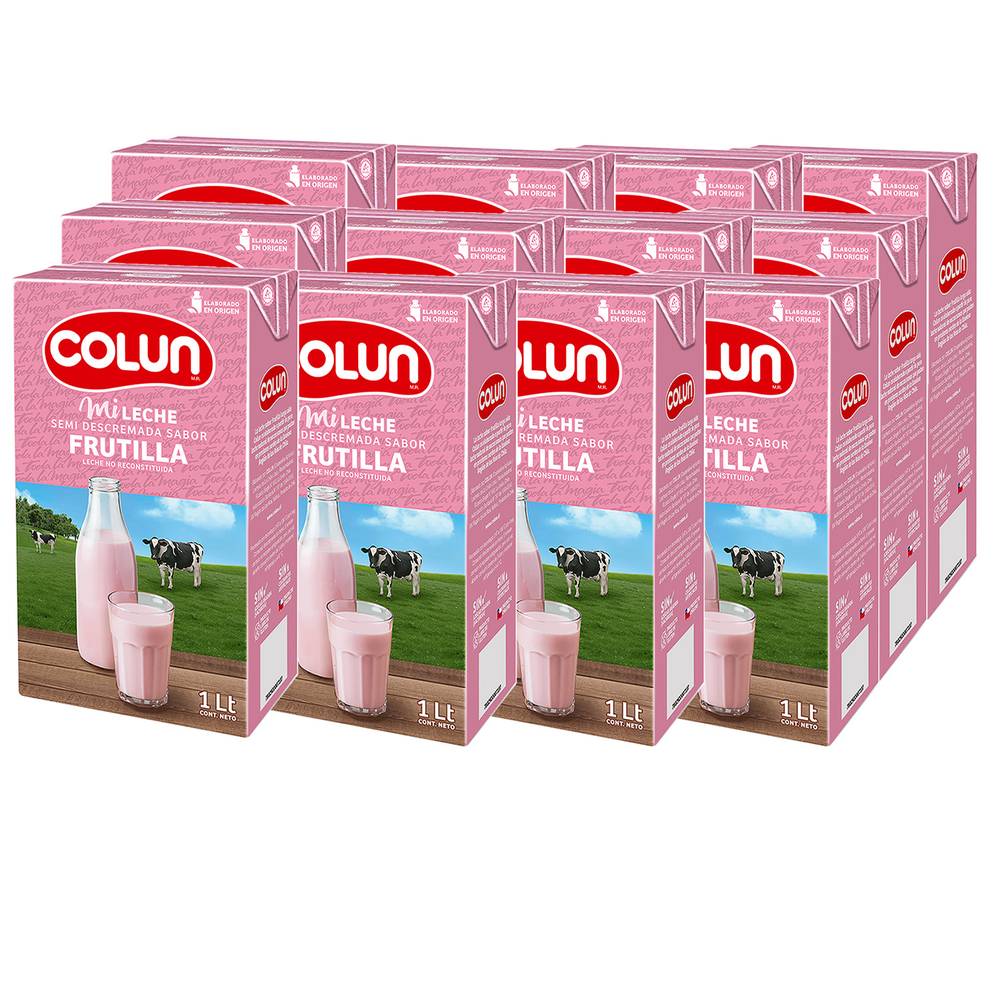Colun pack leche sabor frutilla (12 x 1 l)