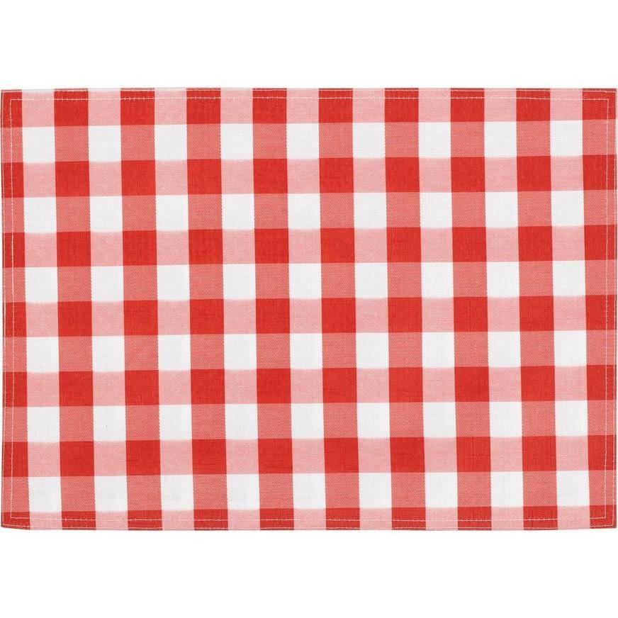 Party City Gingham Placemat (red-white)