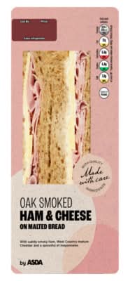 ASDA Oak Smoked Ham & Cheese on Malted Bread