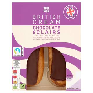 Co-op Classic 2 Belgian Chocolate Éclairs