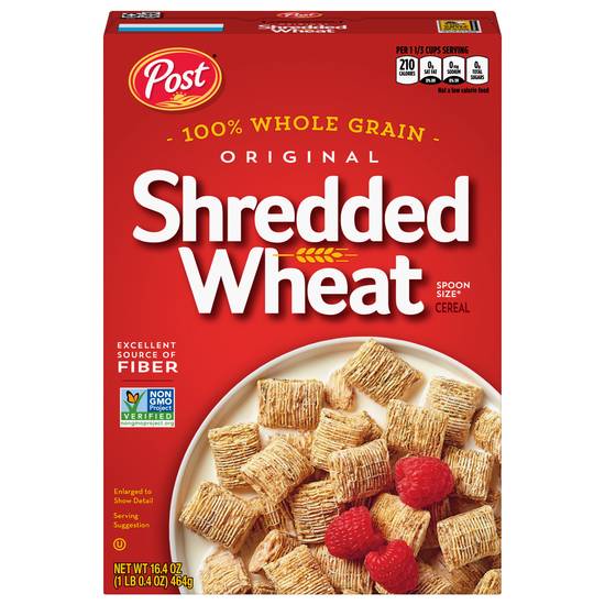 Post 100% Whole Grain Original Shredded Wheat Spoon Size Cereal