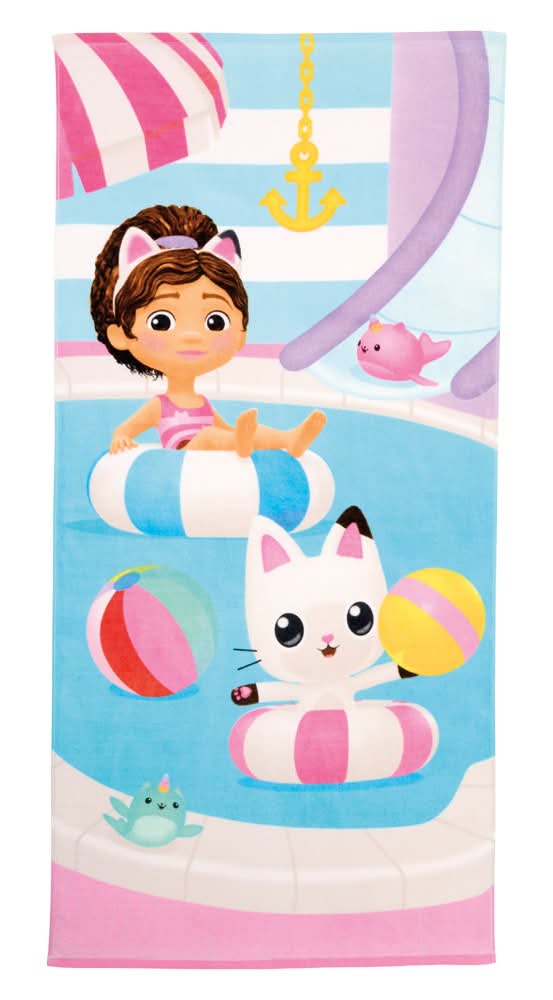 Licensed Gabby's Dollhouse Kids Character Beach Towel