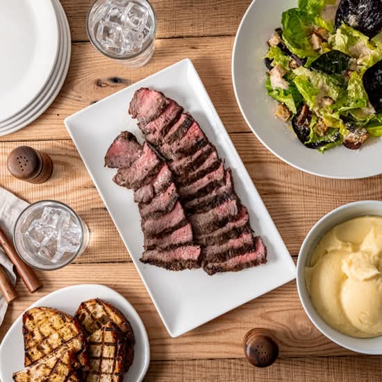 grilled steak family meal