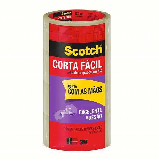 Scotch fita adesiva pp 45mmx40m corta fácil (4 unidades)