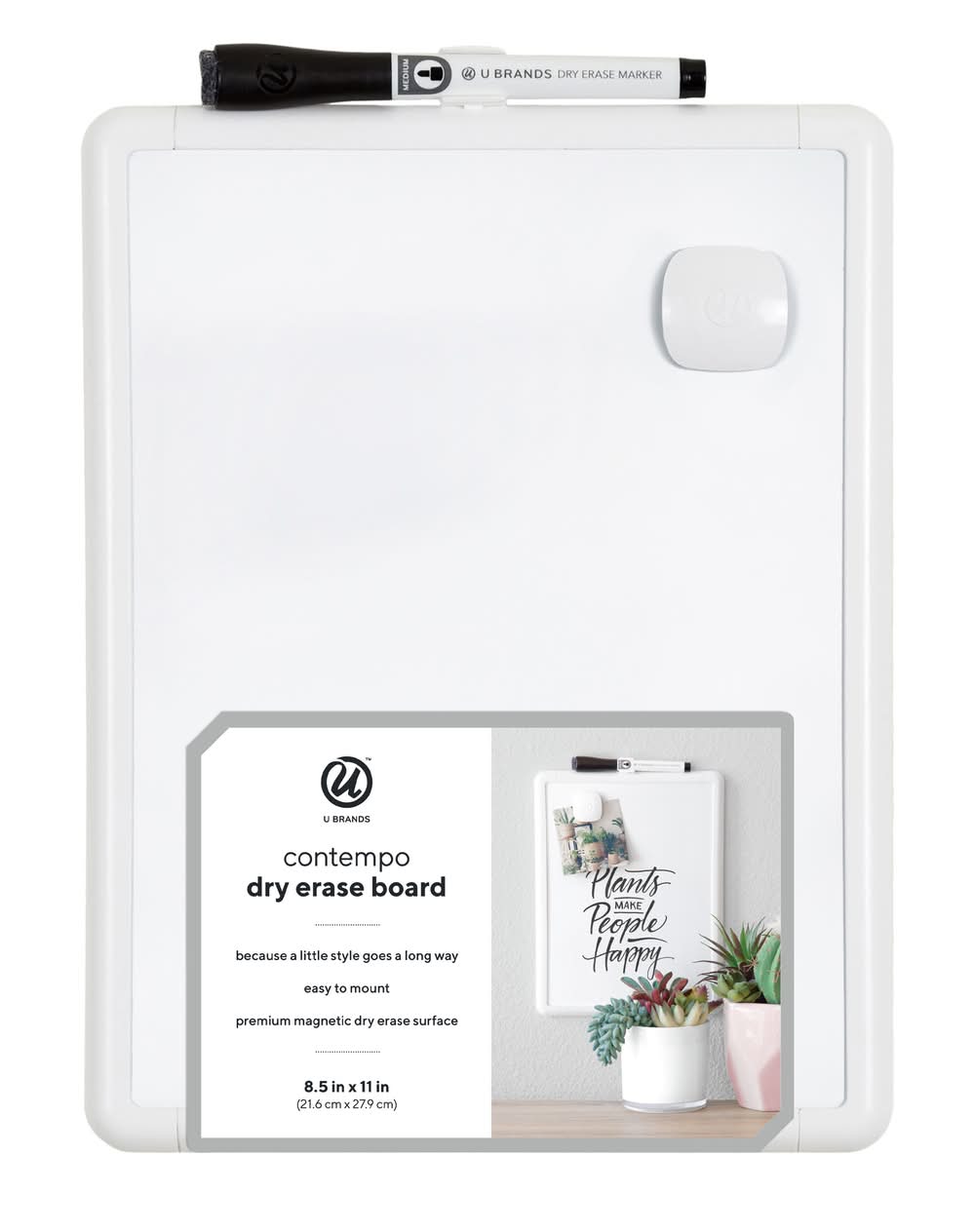 Les Produits U Magnetic Dry-Erase Whiteboard Plastic Frame