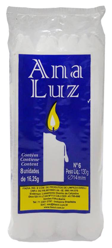 Ana luz velas brancas nº6 (8 un)