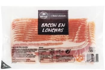 Bacon en lonchas Carrefour El Mercado sin gluten 200 g