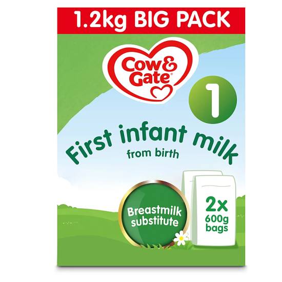 Cow & Gate Stage 1, First Infant Milk From Birth (2 x 600g)