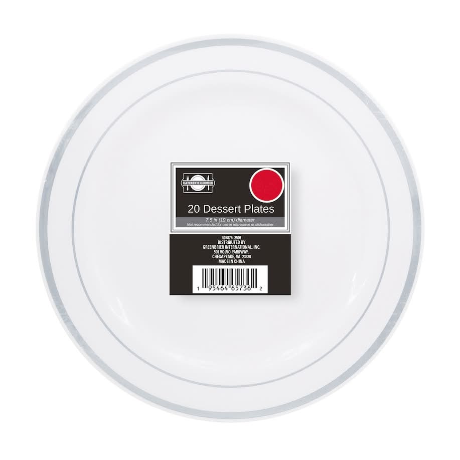 Caterer's Corner Dessert Plates, 7.5 in, White (20 ct)