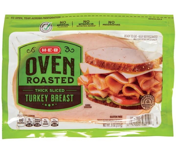 H-E-B · Pechuga de pavo en rebanada gruesa (227 g)