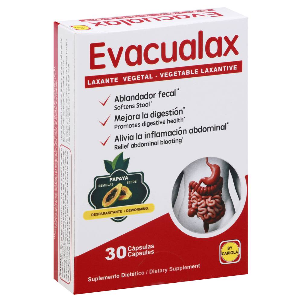 Evacualax Vegetable Laxative Papaya Seed (30 ct)