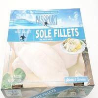 Frozen Sole Fillets - 4 oz, skinless, boneless, IQF, wild caught, 5 lb box (1 Unit per Case)