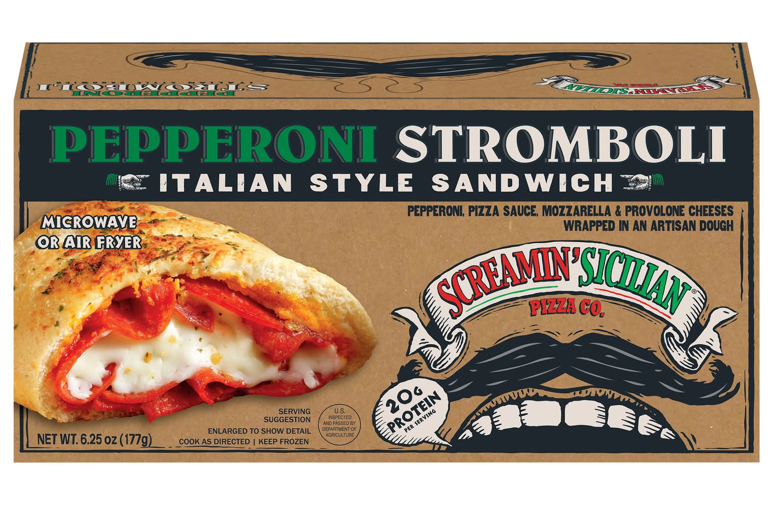 Screamin' Sicilian Pizza Co. Italian Style Pepperoni Stromboli Sandwich (6.25 oz)