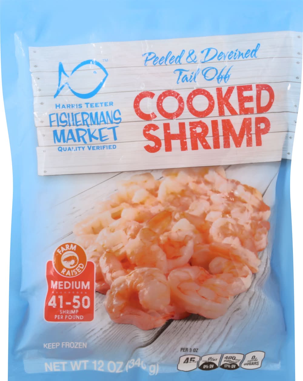 Fisherman's Market Medium Peeled & Deveined Tail Off Cooked Shrimp (12 oz)