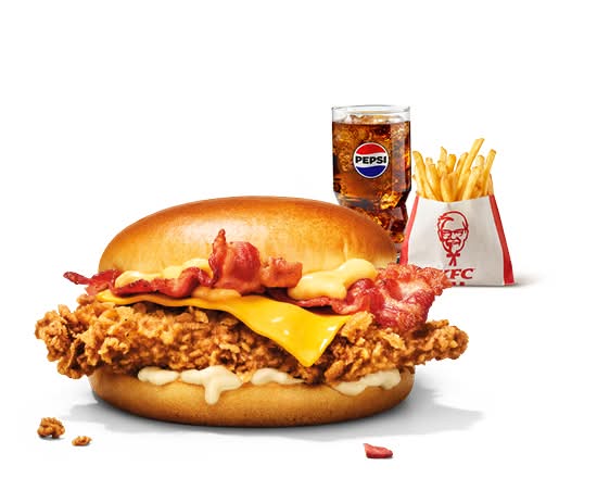 Kentucky Cheese & Bacon Burger Menu