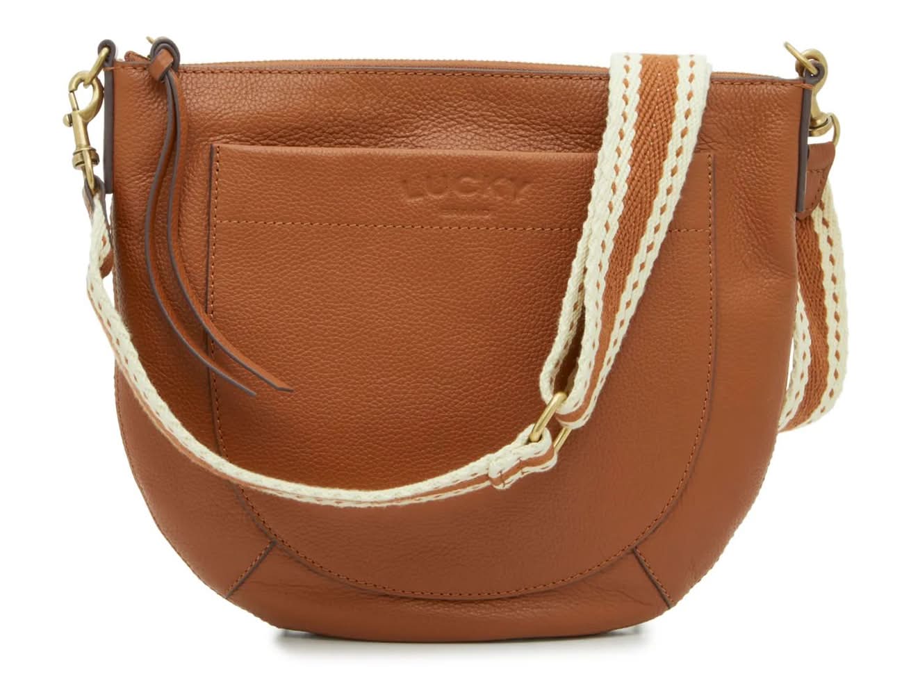 Lucky Brand Kyla Leather Crossbody Bag (Tan One Size)