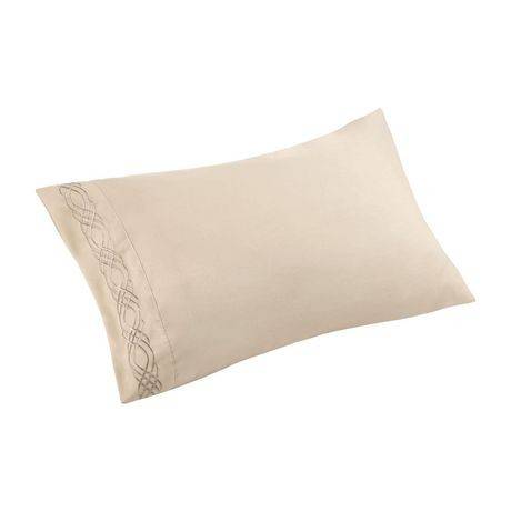 Hometrends Embroidered Luxury Microfibre Pillowcase