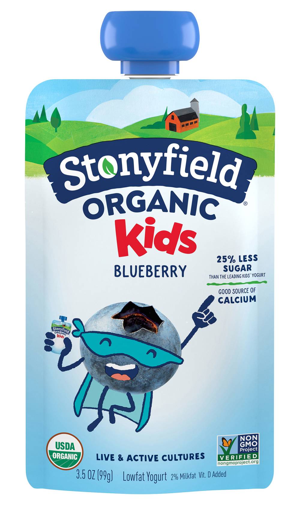 Stonyfield Organic Organic Kids Yogurt, Blueberry (3.5 oz)