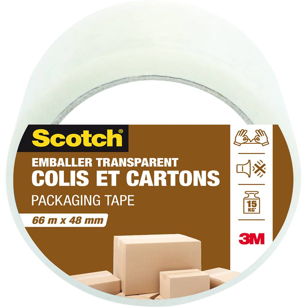 Scotch - Emballage du colis et carton transparent (66mx48mm) (blanc)